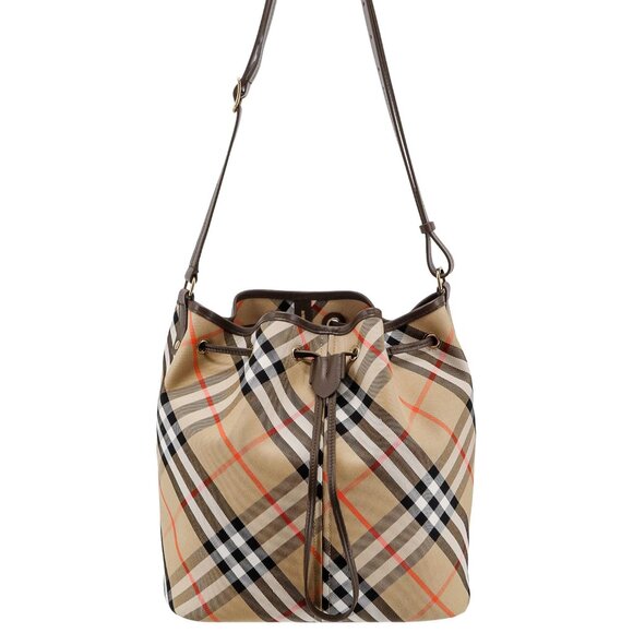 Burberry Vintage Check Plaid Bucket Bag Shoulder Bag - Picture 2 of 12